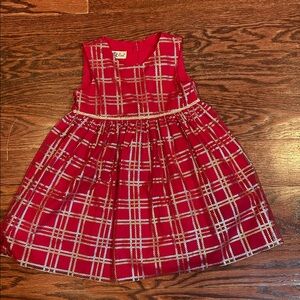 Stylish Red Plaid Kids Dress